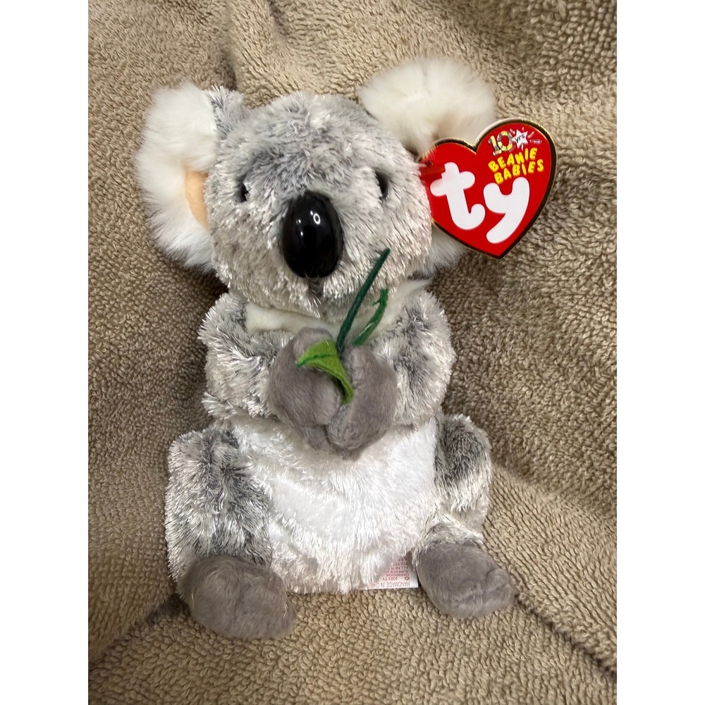 Ty Beanie Babies Bonzer Koala Unisex OS Grey New Plush Toy 2003 10th Anniversary
